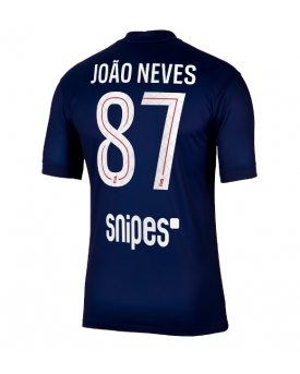 Paris Saint-Germain Joao Neves #87 Maglia Gara Casa Repliche 2025-26 Maniche Corte